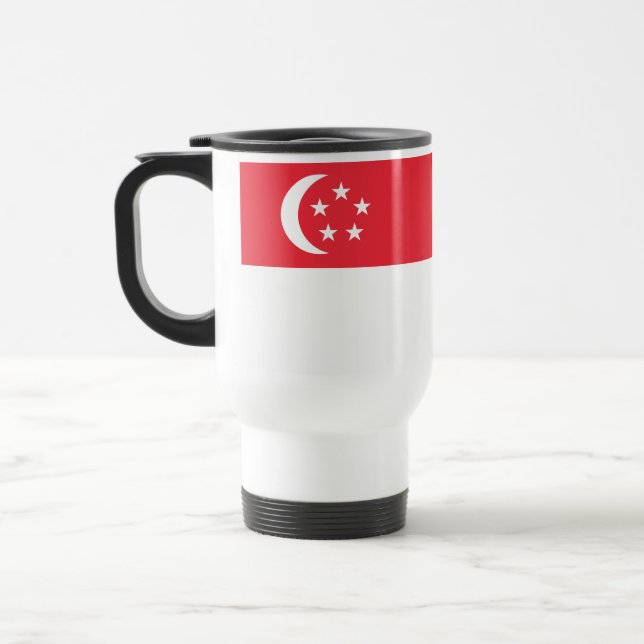 Taza De Viaje Bandera de Singapur (Izquierda)