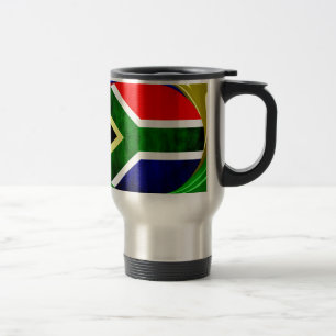 Taza De Viaje Bandera de Sudáfrica: Dinámico Swirl Motif