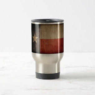 Taza De Viaje Bandera de Texas Rugged Wood
