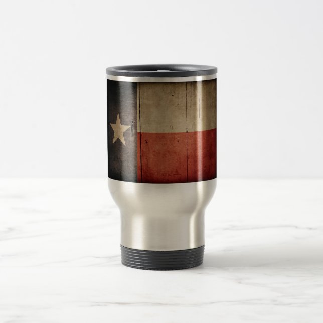 Taza De Viaje Bandera de Texas Rugged Wood (Centro)