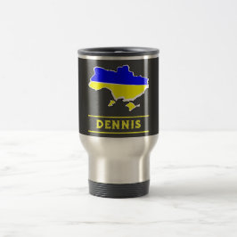 Taza De Viaje Bandera de Ucrania con tu nombre