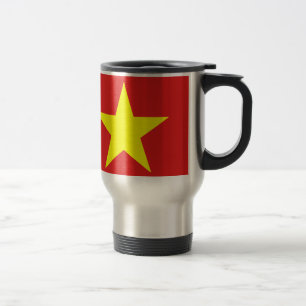 Taza De Viaje Bandera de Vietnam Estrella Amarilla de Viajes Mug