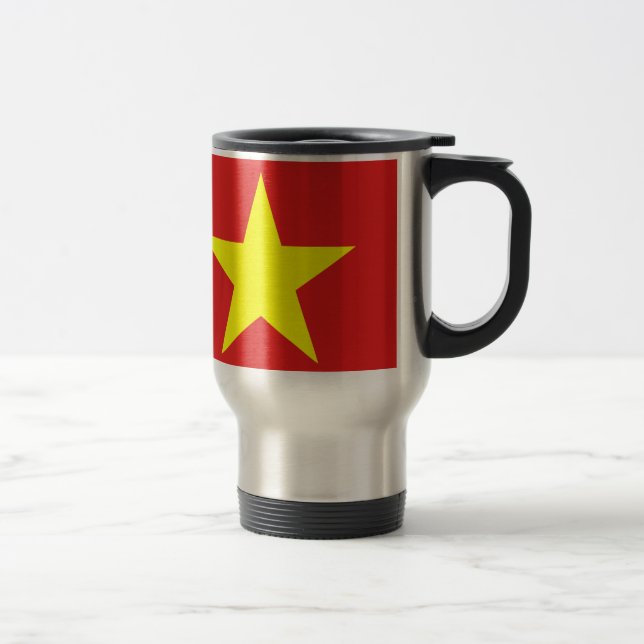 Taza De Viaje Bandera de Vietnam Estrella Amarilla de Viajes Mug (Derecha)