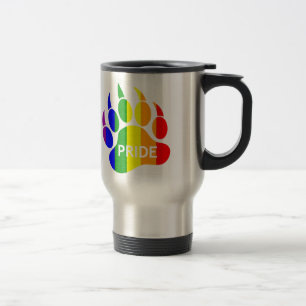 Taza De Viaje Bandera del arcoiris de la ruta del oso con aspect