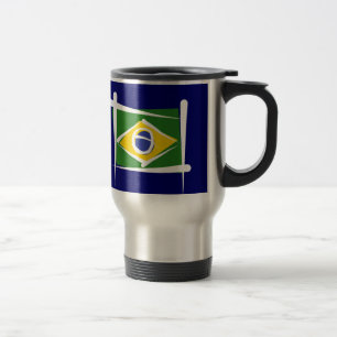 Taza De Viaje Bandera del cepillo del Brasil