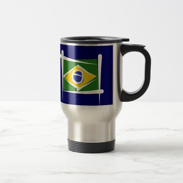 Taza De Viaje Bandera del cepillo del Brasil (Derecha)