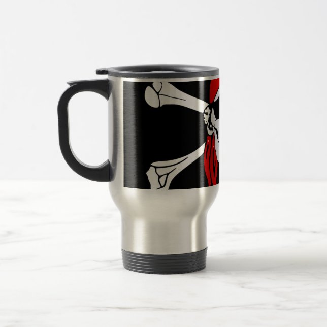 Taza De Viaje Bandera del cráneo del pirata (Izquierda)