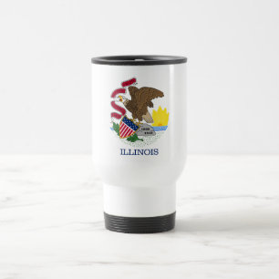 Taza De Viaje Bandera del estado de Illinois