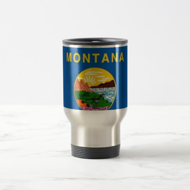 Taza De Viaje Bandera del estado de Montana (Centro)