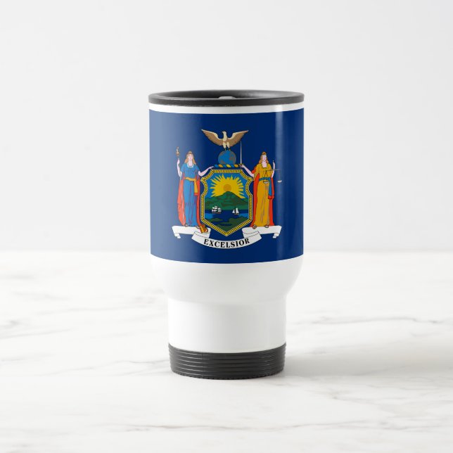 Taza De Viaje Bandera del Estado de Nueva York (Centro)