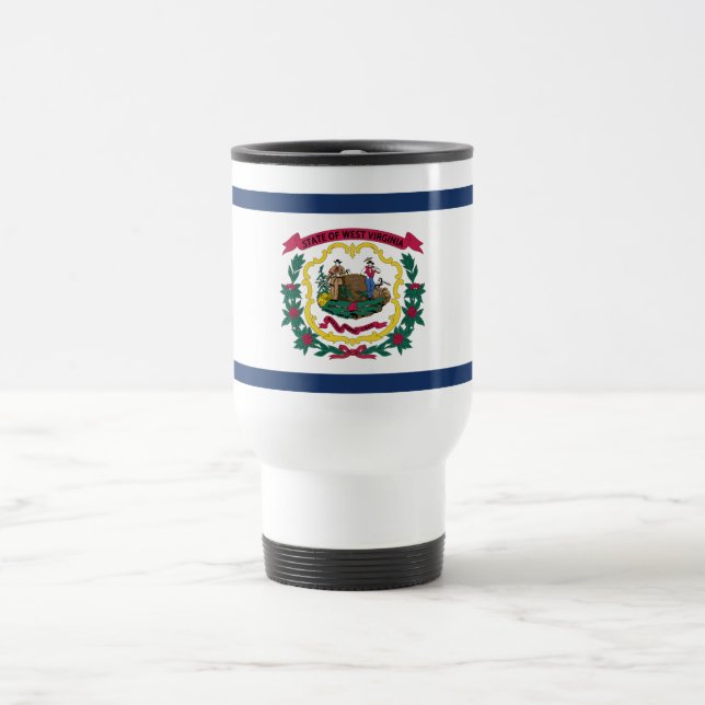 Taza De Viaje Bandera del Estado de Virginia Occidental (Centro)