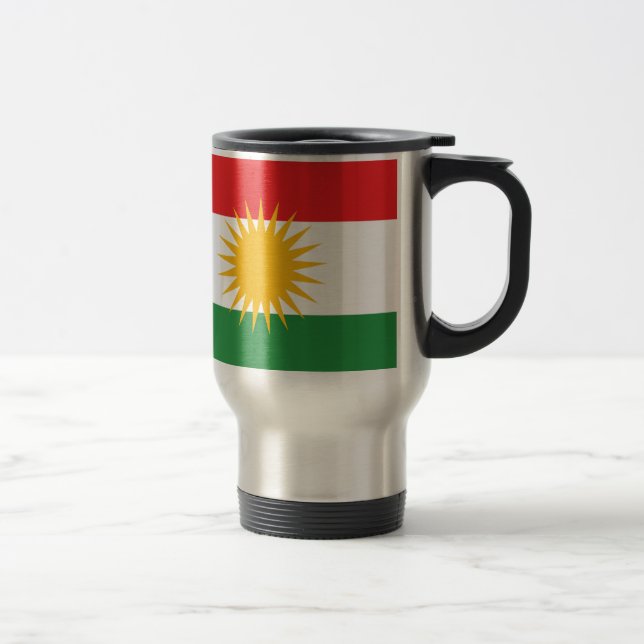 Taza De Viaje Bandera del Kurdistan (Kurdistan o Alaya Rengîn de (Derecha)