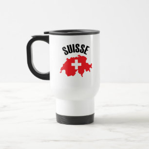 Taza De Viaje Bandera del mapa de Suiza de Suisse