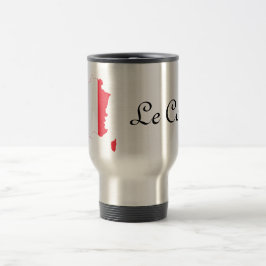 Taza De Viaje Bandera del mapa del francés