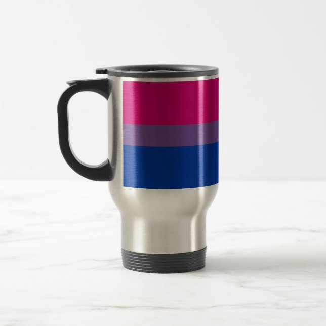Taza De Viaje Bandera del Orgullo Bisexual de SlipperyJoe lavand (Izquierda)