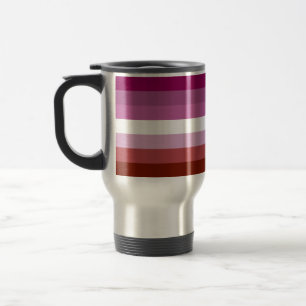 Taza De Viaje bandera del orgullo lésbico femenino de SlipperyJo