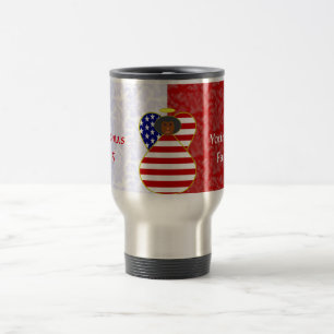 Taza De Viaje Bandera estadounidense afroamericana ángel rojo bl