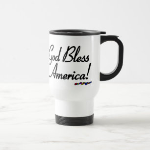 Taza De Viaje Bandera estadounidense - ¡Dios bendiga a Estados U
