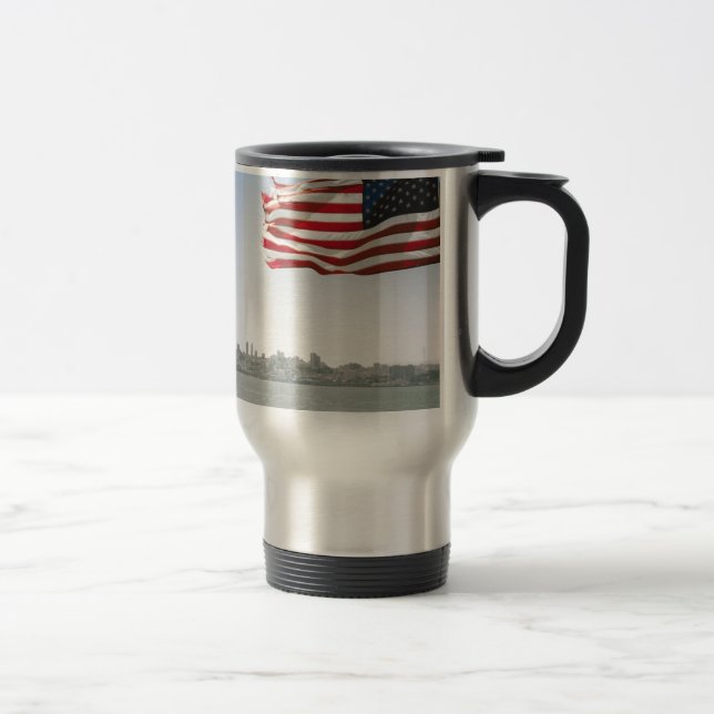 Taza De Viaje Bandera estadounidense y costa (Derecha)