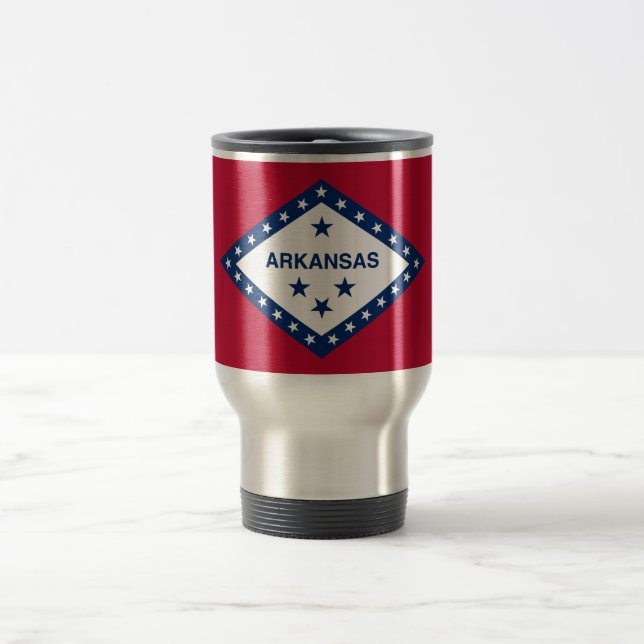 Taza De Viaje Bandera estatal de Arkansas (Centro)