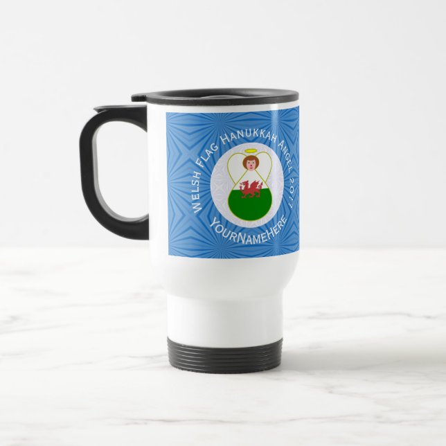 Taza De Viaje Bandera galesa Angel Hanukkah (Izquierda)
