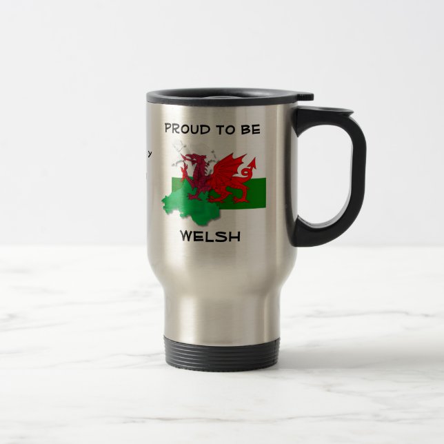 Taza De Viaje Bandera galesa de Gales Dragón Rojo (Derecha)