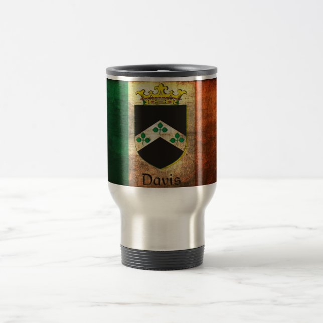 Taza De Viaje Bandera irlandesa del Escudo Davis (Centro)