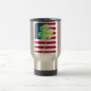 Taza De Viaje Bandera irlandesa norteamericana Shamrock Clover S
