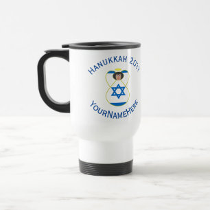 Taza De Viaje Bandera israelí de Hanukkah Angel Personalizada