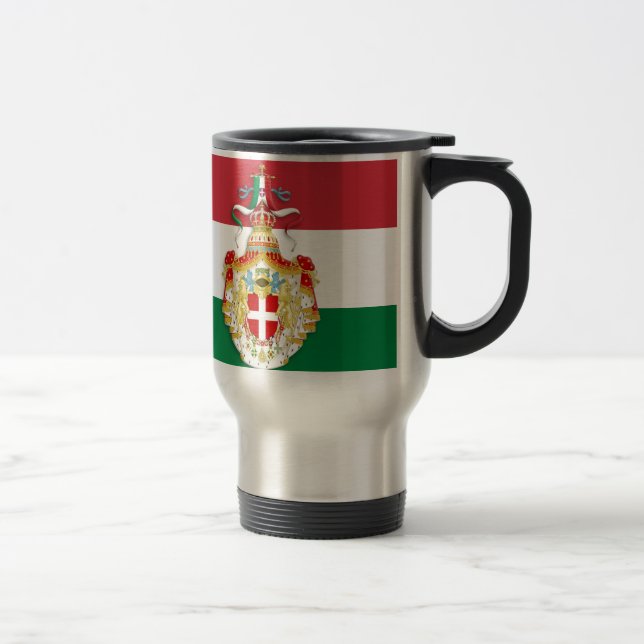 Taza De Viaje Bandera italiana con insignia del Reino de Italia (Derecha)