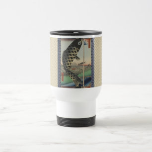 Taza De Viaje Bandera japonesa del Festival de Pescado Koi Hiros