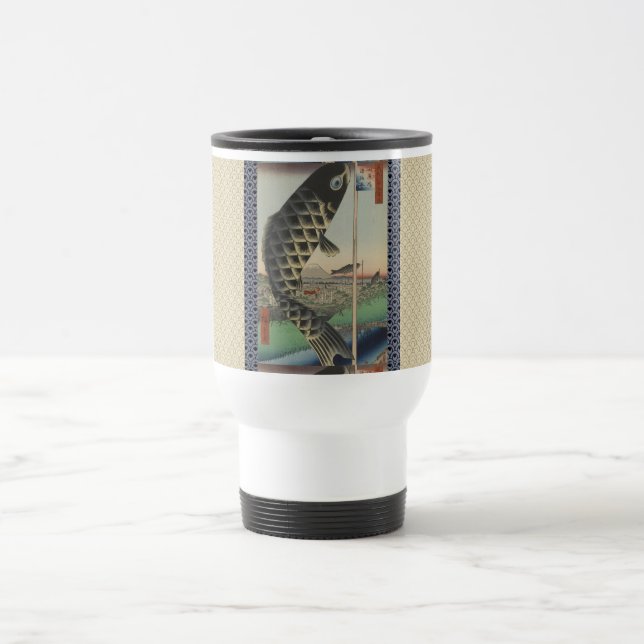 Taza De Viaje Bandera japonesa del Festival de Pescado Koi Hiros (Centro)