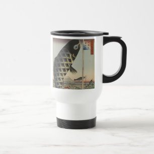 Taza De Viaje Bandera japonesa del Festival de Pescado Koi Hiros