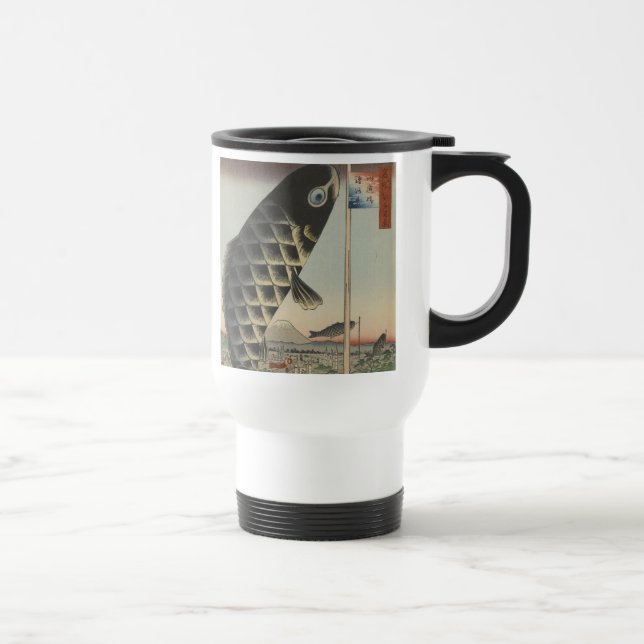 Taza De Viaje Bandera japonesa del Festival de Pescado Koi Hiros (Derecha)