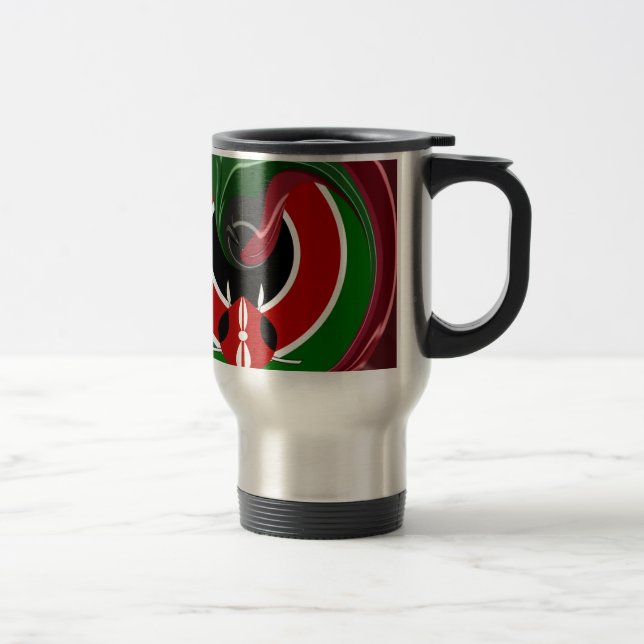 Taza De Viaje Bandera keniana fluida: Un diseño moderno (Derecha)