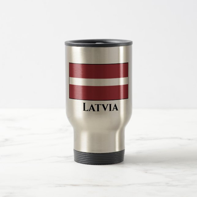 Taza De Viaje Bandera letona (letona) (Centro)