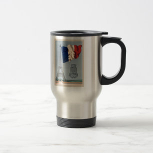 Taza De Viaje Bandera nacional francesa y Torre Eiffel