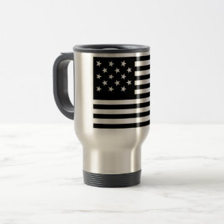 Taza De Viaje Bandera negra de América con estrellas y barras