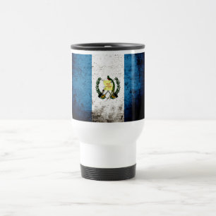 Taza De Viaje Bandera negra de Guatemala del Grunge