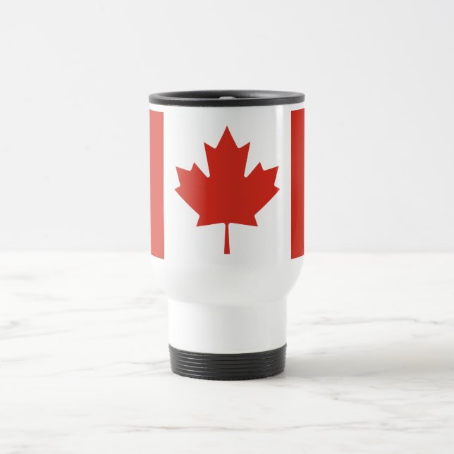 Taza De Viaje Bandera Patriótica Canadiense (Centro)
