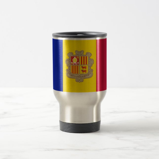 Taza De Viaje Bandera Patriótica de Andorra (Centro)