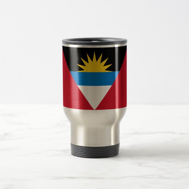 Taza De Viaje Bandera Patriótica de Antigua y Barbuda (Centro)