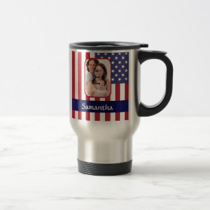 Taza De Viaje Bandera patriótica estadounidense personalizada