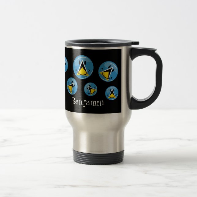 Taza De Viaje Bandera sonriente de Santa Lucía (Derecha)
