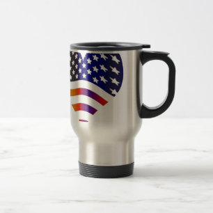 Taza De Viaje bandera usa corazón amor americano honor tropas ra