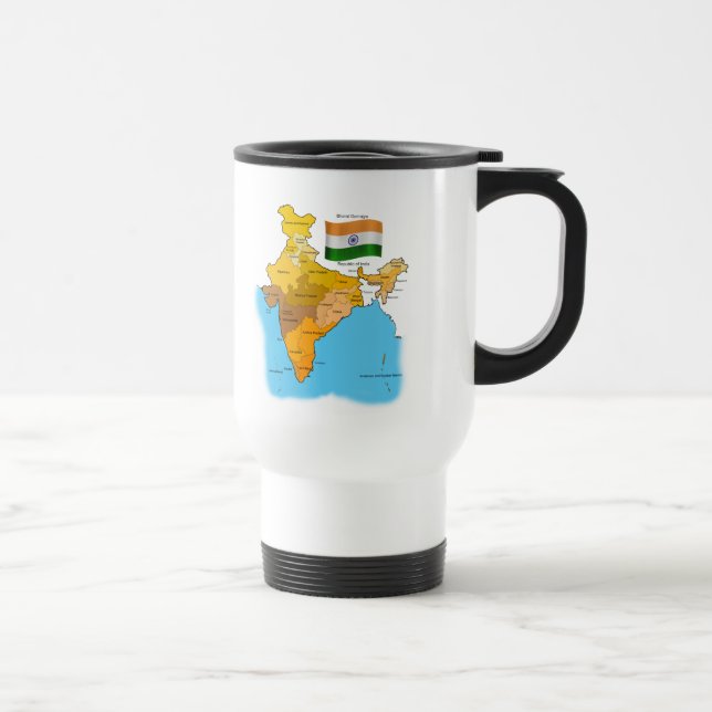 Taza De Viaje Bandera y mapa de la India (Derecha)