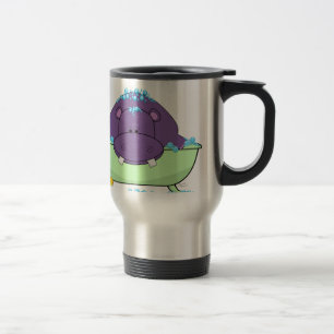 Taza De Viaje Baño del hipopótamo púrpura