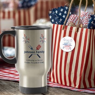 Taza De Viaje Barbacoa Patriótica del 4 de Julio América 250 Ani
