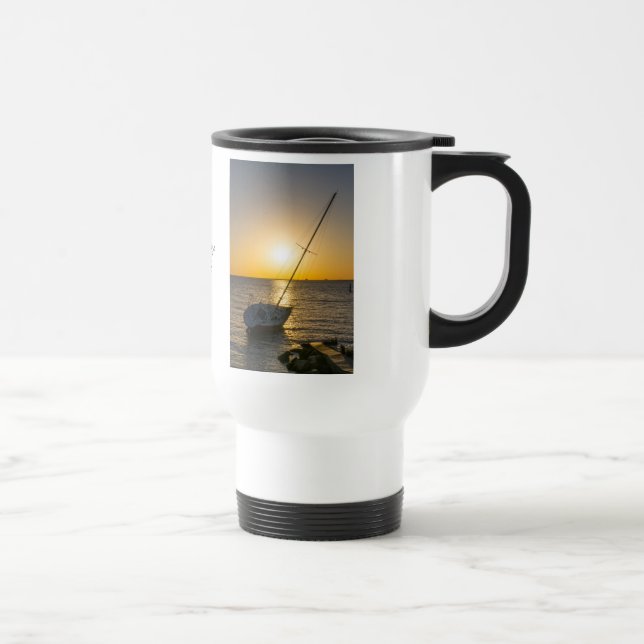 Taza De Viaje Barco de vela de atardecer Shipwreck Golfo Breeze  (Derecha)