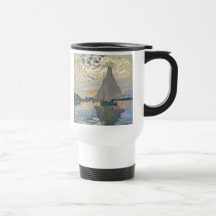 Taza De Viaje Barco de vela de Monet Impresionismo francés Arte 